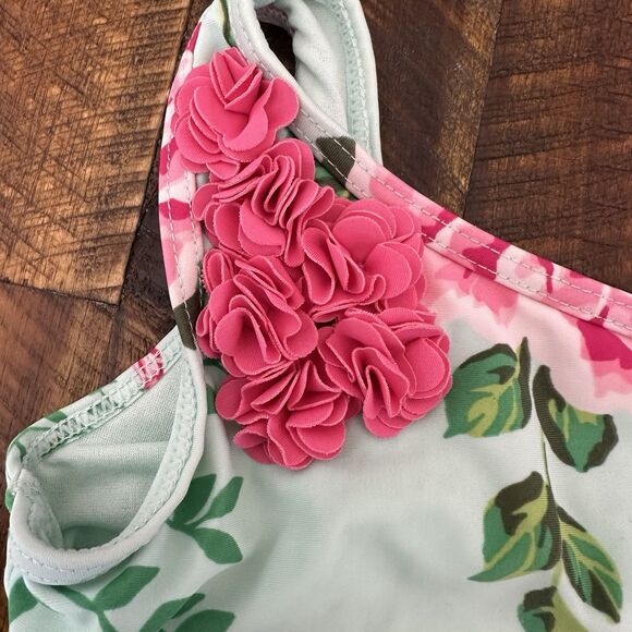 Gymboree Girls Size 4T Swim Suit Sleeveless One Piece Splish Splash Green - Picture 3 of 5